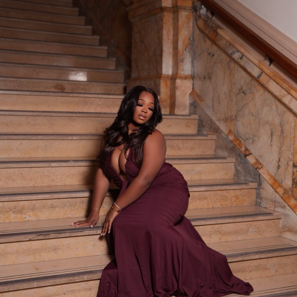 Babyboo Rosetta Maxi Dress in Cherry Lacquer - Picture 2 of 5